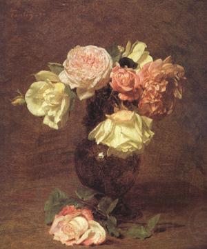 Henri Fantin-Latour White and Pink Roses (nn03) France oil painting art